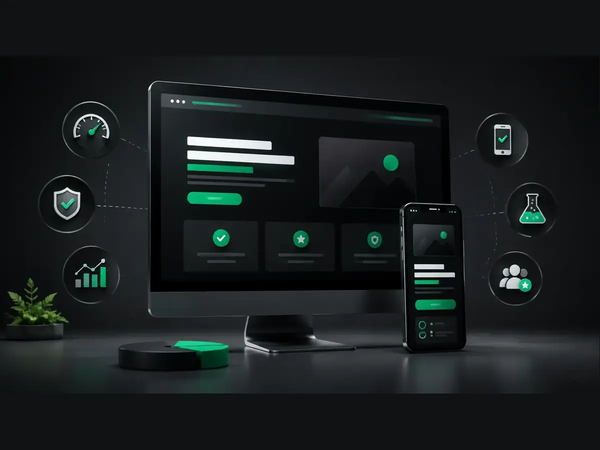 Elementos essenciais de uma landing page de alta conversão em desktop e dispositivo móvel