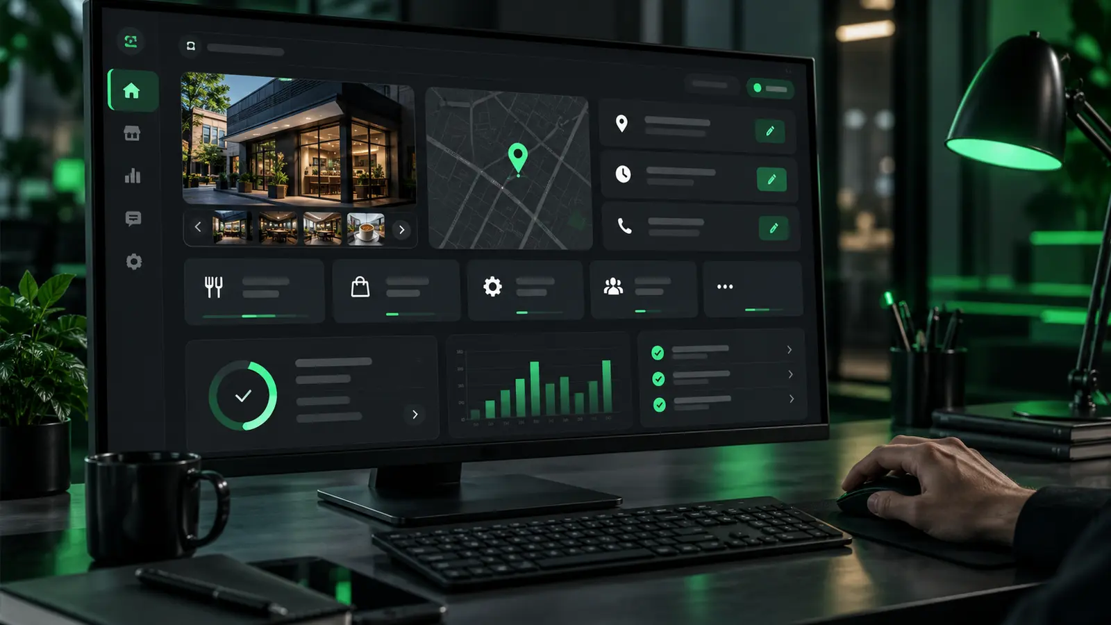 Dashboard para editar informações do Perfil da Empresa no Google