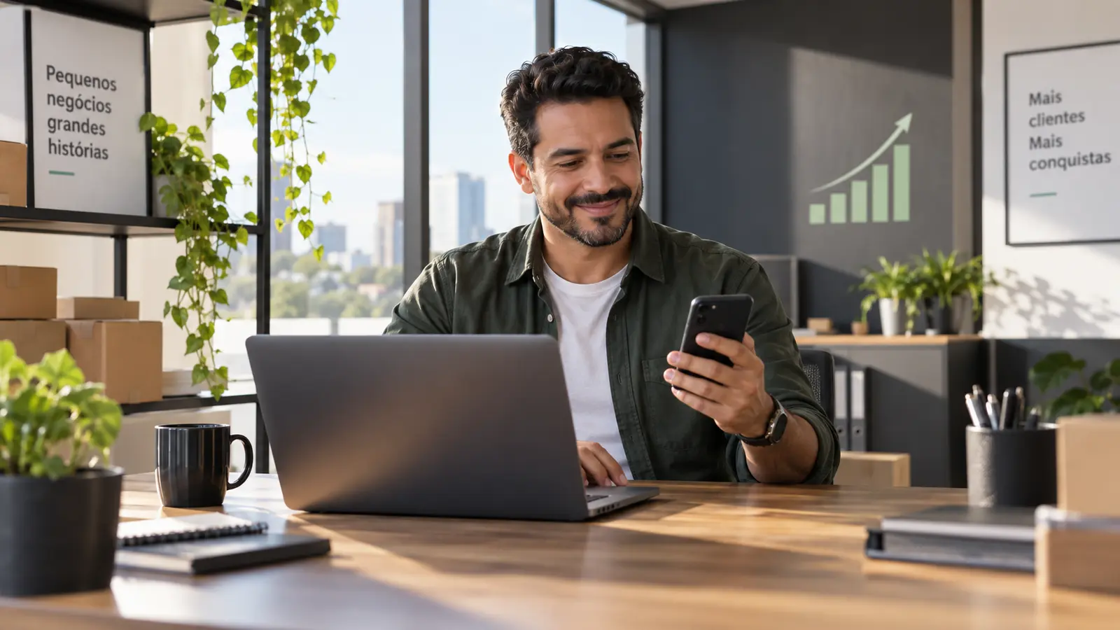 Empreendedor acompanhando resultados após melhorar a velocidade do site