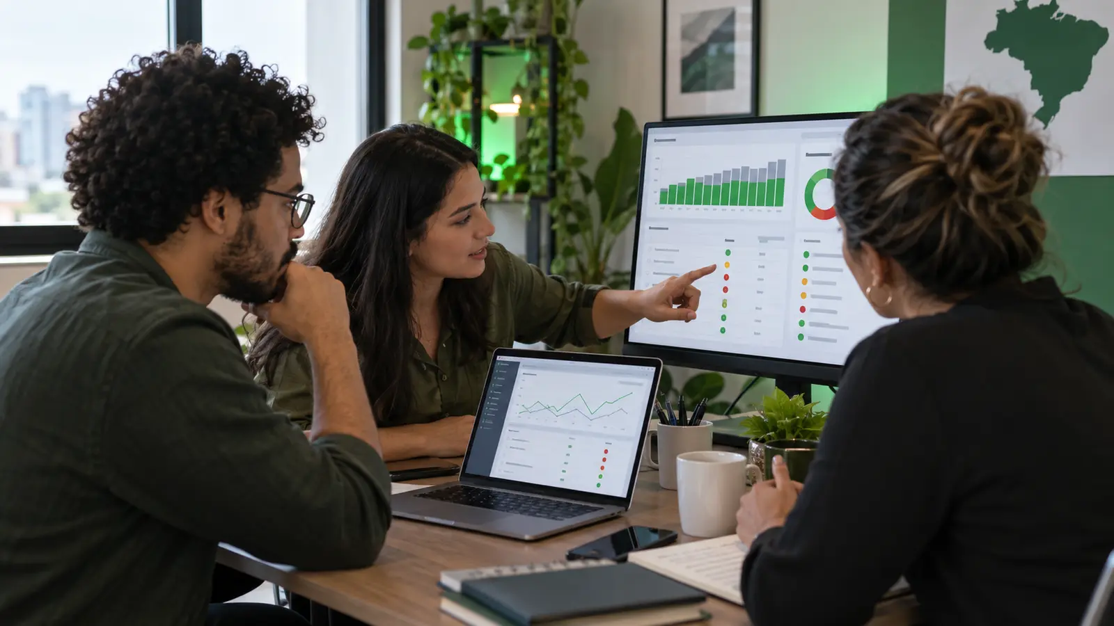 Equipe de SEO analisando rastreamento e indexação de páginas do site